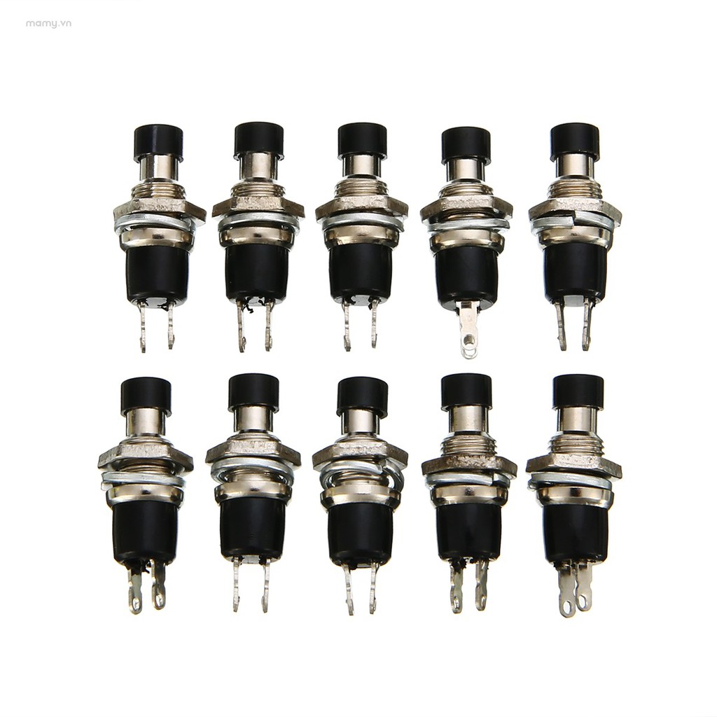 Bộ 10 công tắc nút nhấn ON/OFF mini tự giữ PBS-110 chuyên dụng