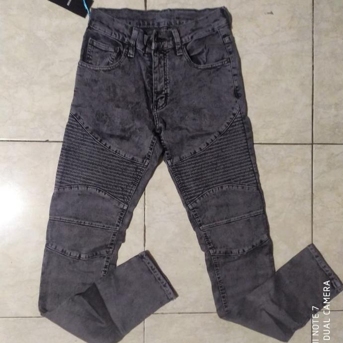 Quần Jean Celana Biker Không Denim Nhập Khẩu 29-34 Ash