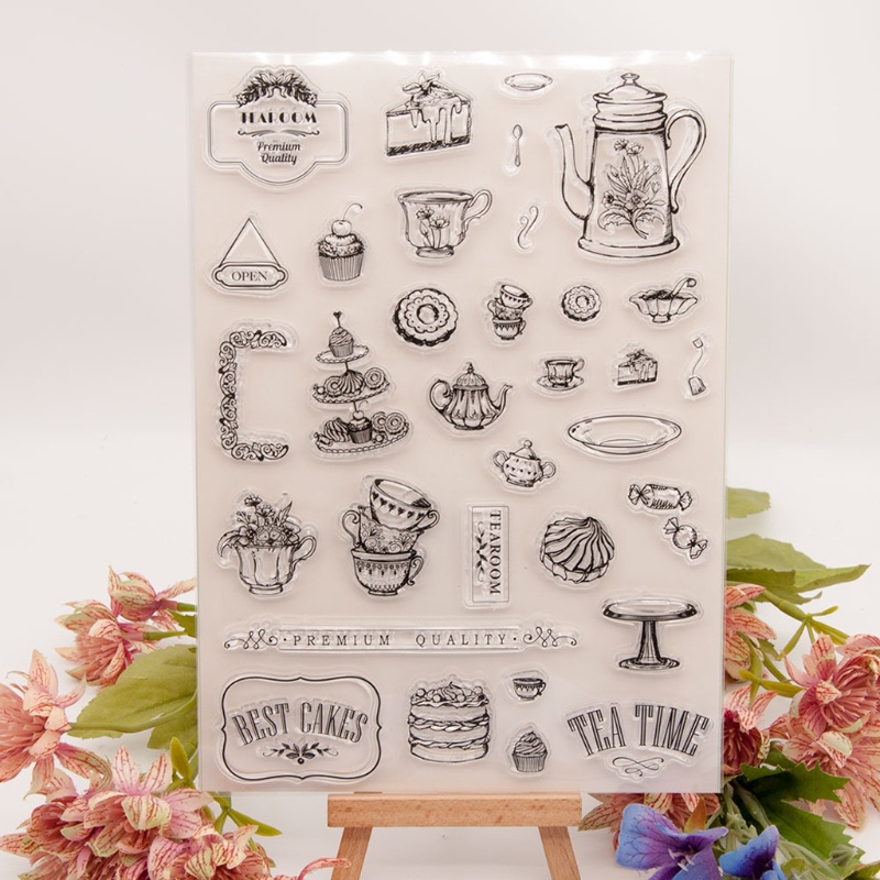 Con dấu silicone trong suốt hình hoa bướm trang trí album ảnh diy