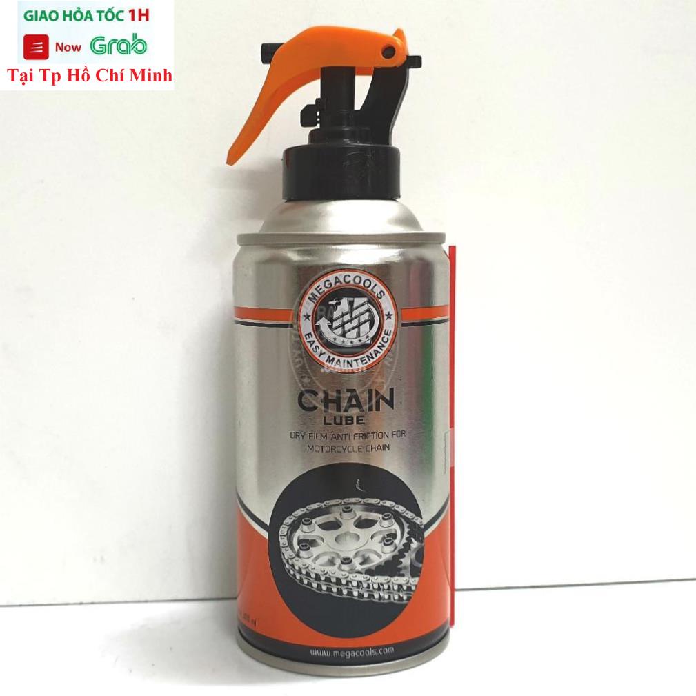 Chai Dưỡng Sên Megacools Chain Lube 300ml - Dưỡng Sên Xích, Sên Trần, Sên Phốt Cao Su Xe Máy