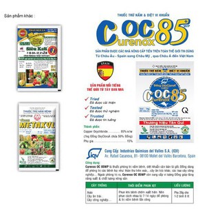 Phòng trừ bệnh nấm và diệt khuẩn gốc đồng CoC85 WP20gr