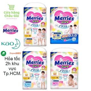 [HCM] Tã/Bỉm QUẦN Merries nội địa Nhật Size M58/L44/XL38/XXL26