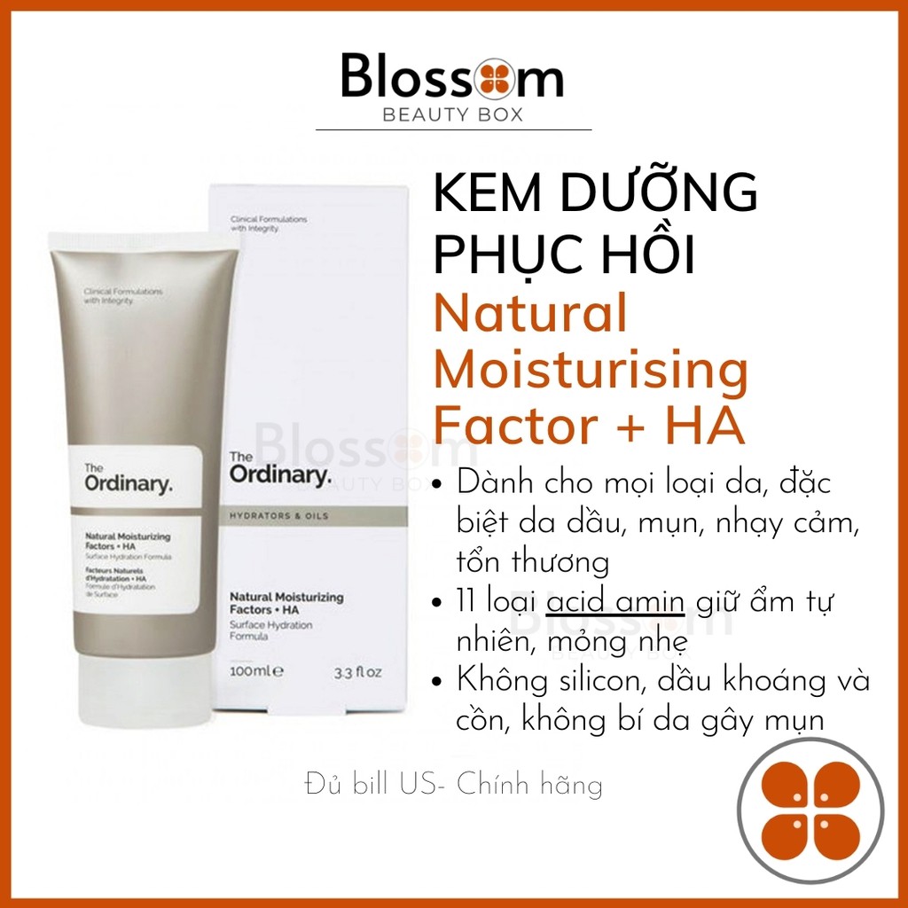 Kem dưỡng ẩm phục hồi Natural Moisturising Factor + HA The Ordinary