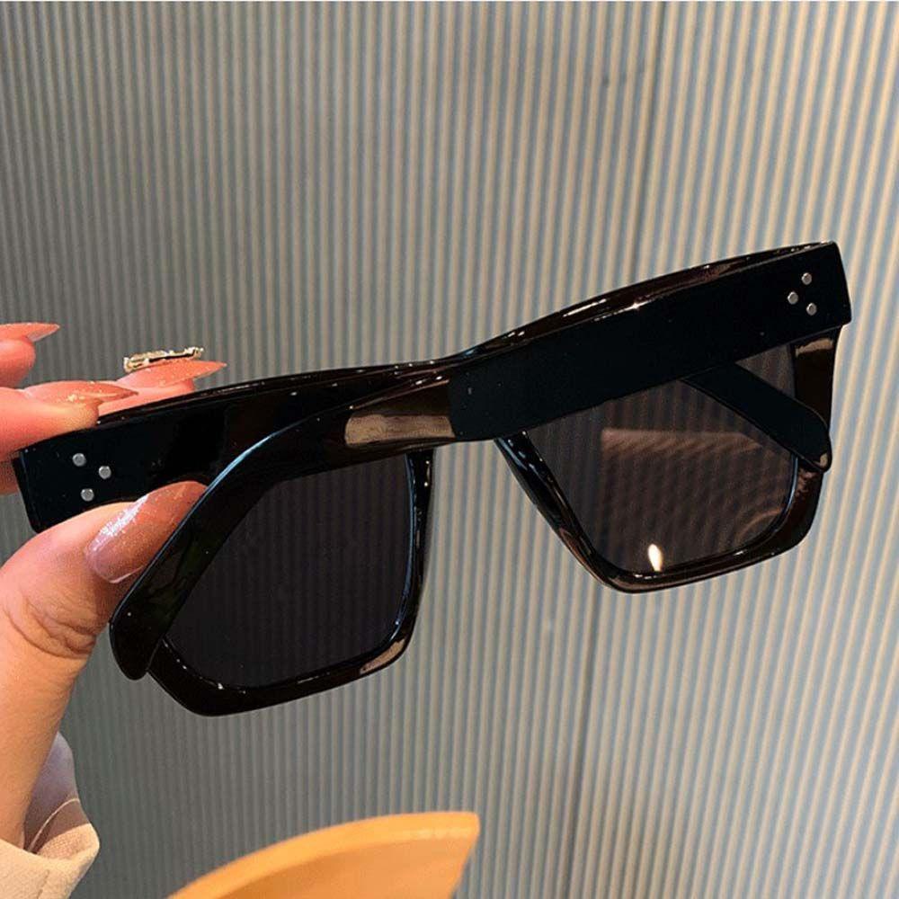 Kính Mát Vuông WMES15H Gọng Vuông Họa Tiết Da Báo Màu Đen Cổ Điển Cho Nữ