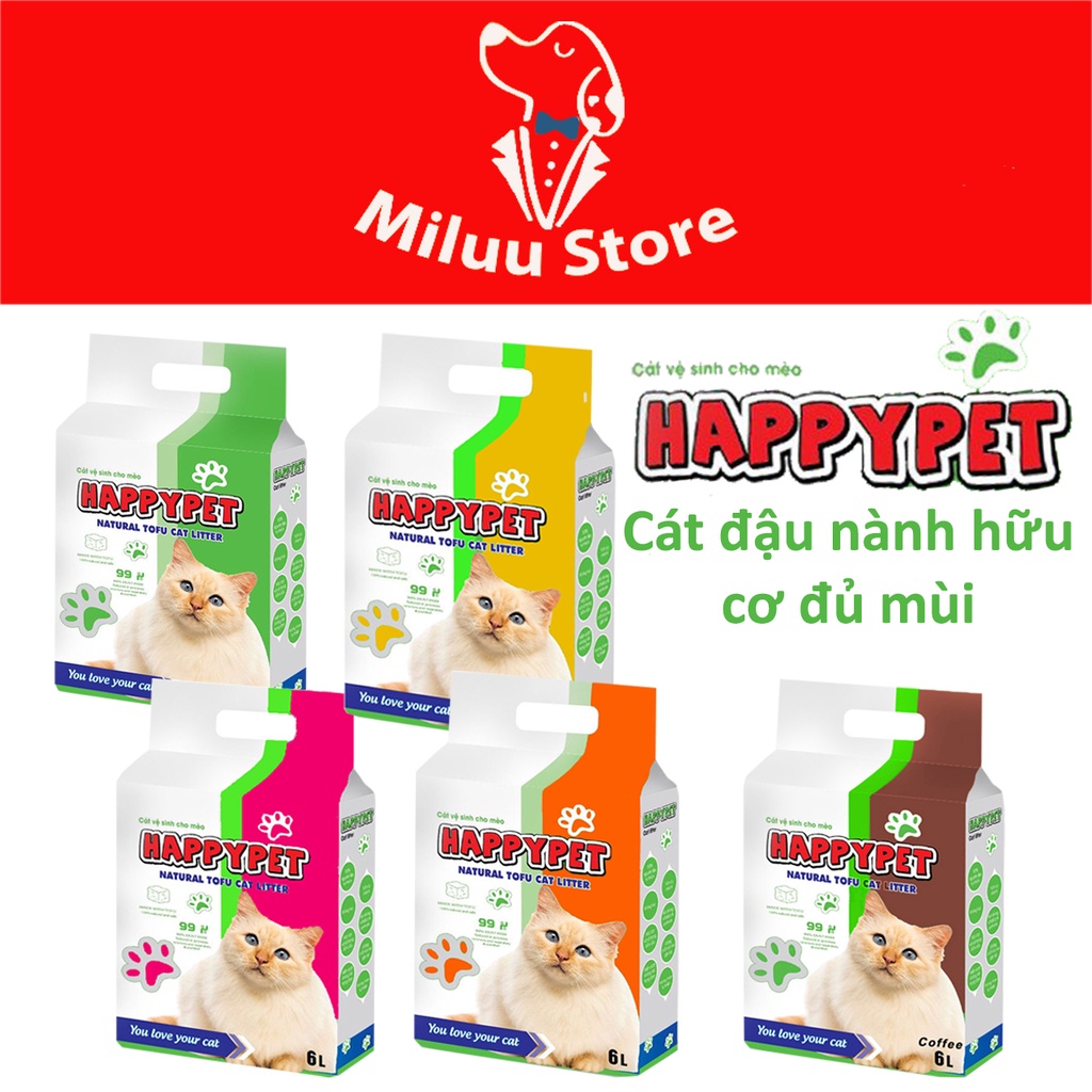 Cát đậu nành hữu cơ TOFU 6L - Cát vệ sinh cho mèo - Nhiều mùi hương lựa chọn