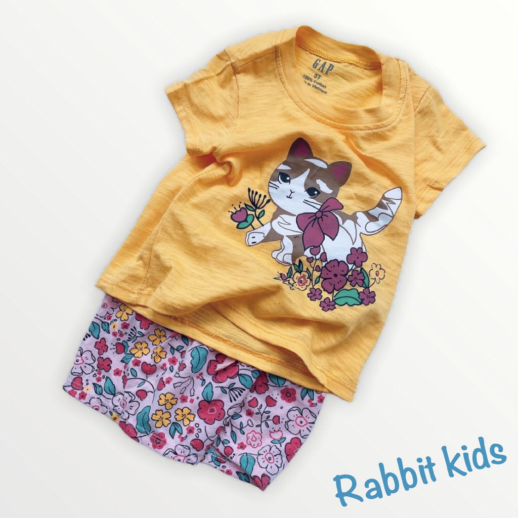 Quần Áo Cộc Tay Trẻ EmFREESHIP RABBIT KIDS - Đồ Bộ Mặc Nhà Cho Bé Gái 1 - 5 Tuổi Chất Cotton Xước Mềm Mạii