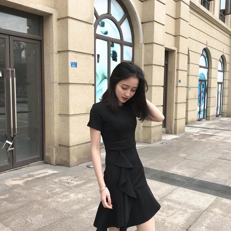 Đầm nữ body ôm ngắn tay kiểu đuôi cá ulzzang Hàn Quốc V30 - Peyy Clothing | BigBuy360 - bigbuy360.vn