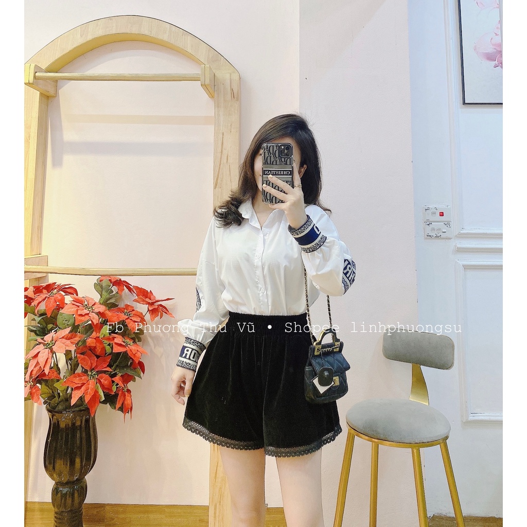 [Mã FAMARAL1 giảm 10K đơn 50K] Áo sơ mi trắng PHỐI LEN DI.OR chất đẹp dáng suông (ẢNh thật tự chụp) | BigBuy360 - bigbuy360.vn