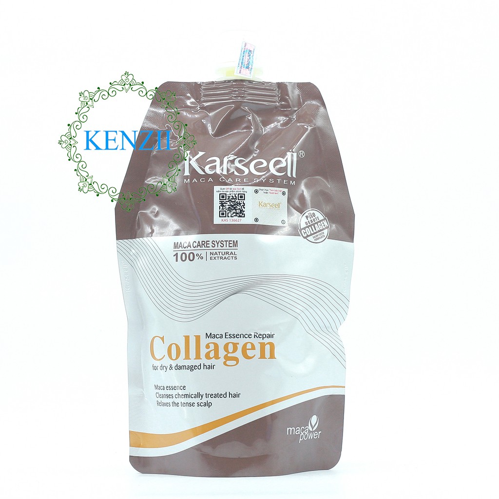 ✅[Rẻ Vô Địch] Kem Hấp - Ủ - Xả Dưỡng ẩm Phục Hồi Tóc Khô Xơ Hư Tổn Collagen Karseell Maca 500 ML - KENZII HAIR