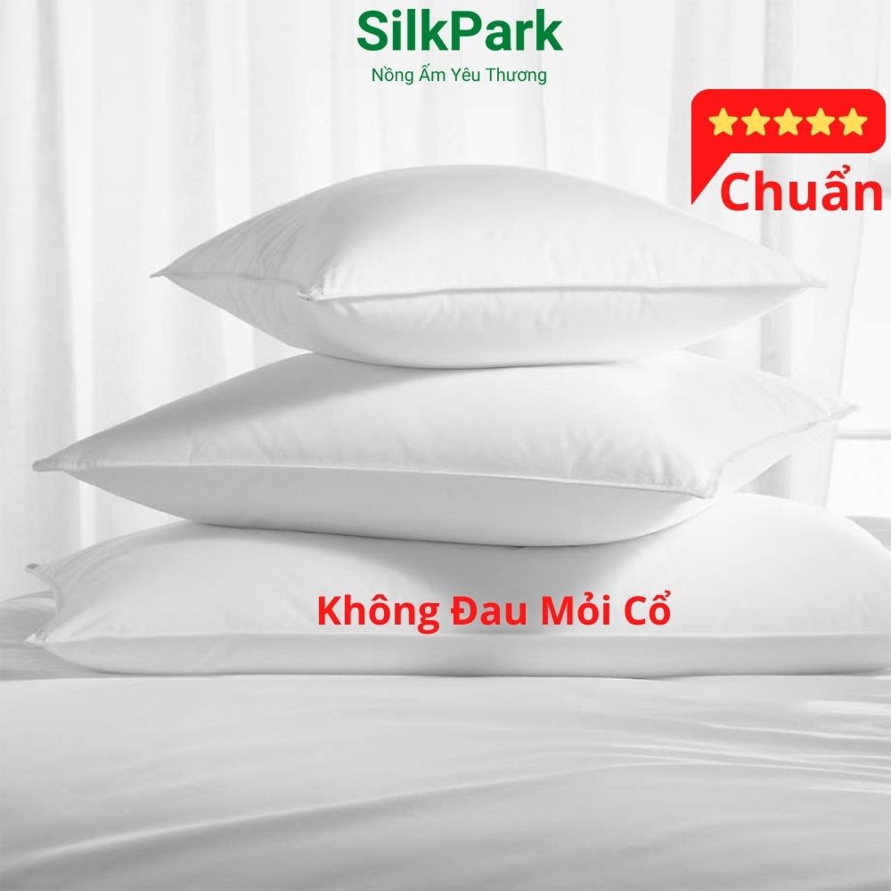 Gối Ngủ Ruột Gối Microfiber Không Đau Mỏi Cổ, Gối Luôn Phồng Êm, Lâu Xẹp Tieu Chuẩn 5 Sao