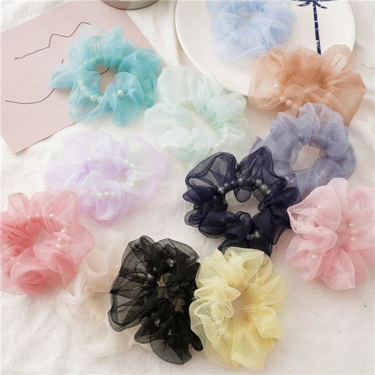 Dây Buộc Tóc Co Giãn Đính Ngọc Trai Giả Sáng Tạo Thời Trang Dễ Thương Cho Nữ