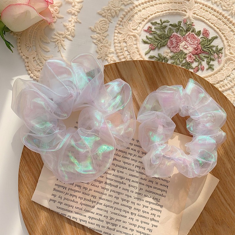 Cô gái Hair Scrunchie Đàn hồi lưới Ponytail Chủ Tóc Tie Shinny Quà tặng siêu lớn (Hair Scrunchies)