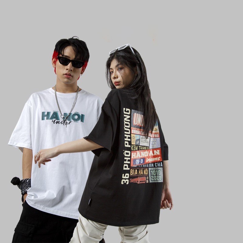 Áo Thun Tay Lỡ Hà Nội Xịn Áo Phông Cotton Nam Nữ Unisex - Áo phông hà nội 36 phố phường Oversize Form Rộng