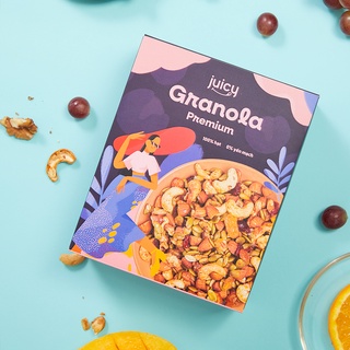 [Ngũ Cốc Giảm Cân] Ngũ cốc Juicy Granola Hỗ trợ tập Gym, Eatclean, ăn kiêng không đường 2 loại siêu hạt