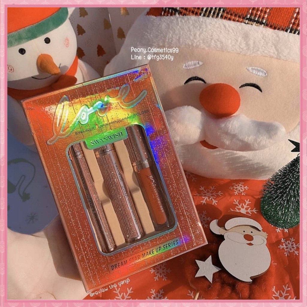 Set 3 Món Mascara+Kẻ Mắt Nước+Son Kem Swanwish Love