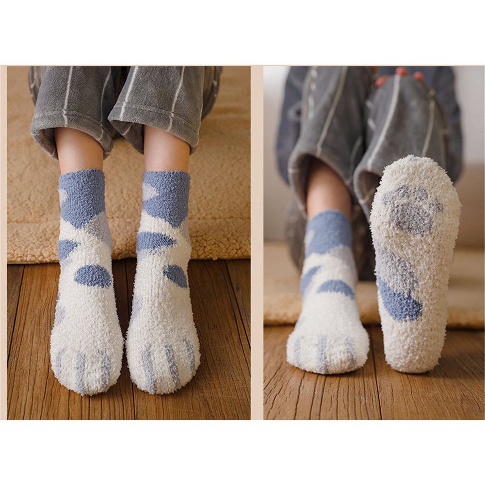 Đôi vớ nhung mềm mại họa tiết dấu chân dễ thương bắt mắt