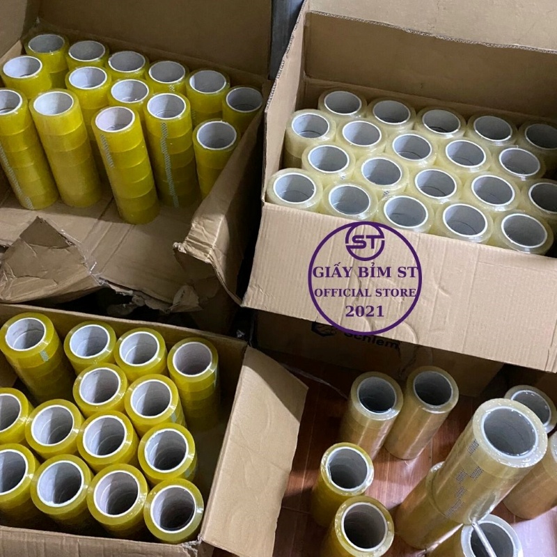 Băng dính đóng hàng lõi mỏng 3mm (Combo 6 cuôn) cây nặng 2,5kg/1,8kg/1,5kg/1,2kg (6 cuộn/dây) vàng trong, trắng trong