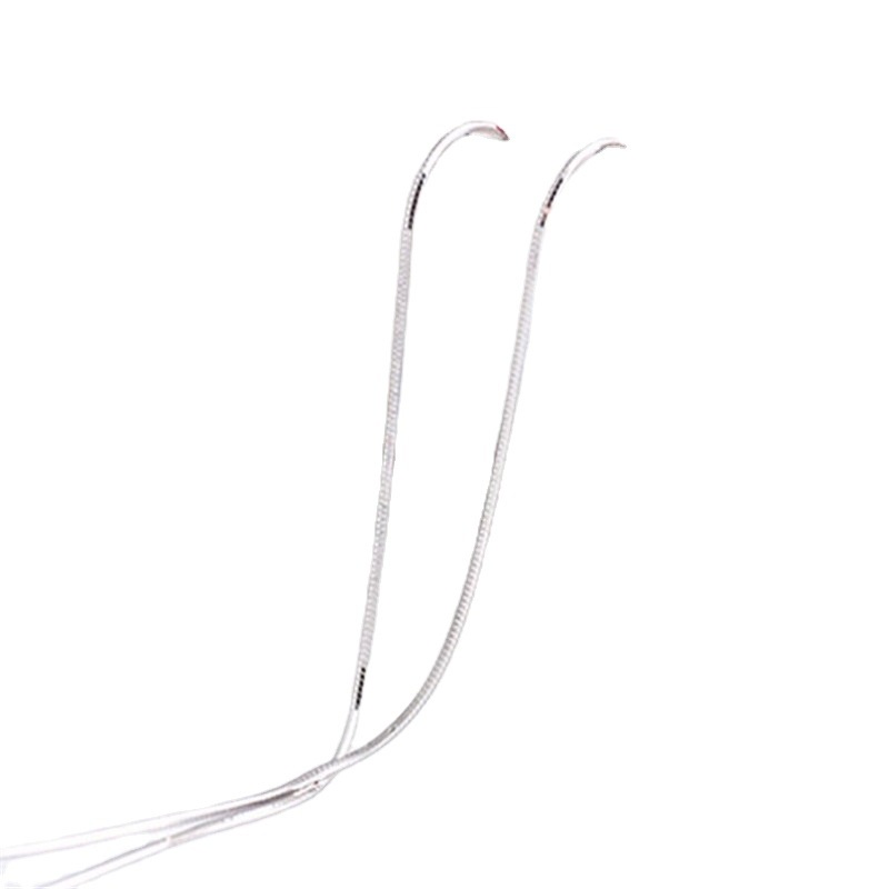 Dây Chuyền Dạng Xích 1MM Mặt Xương Rắn Mạ Bạc Thời Trang