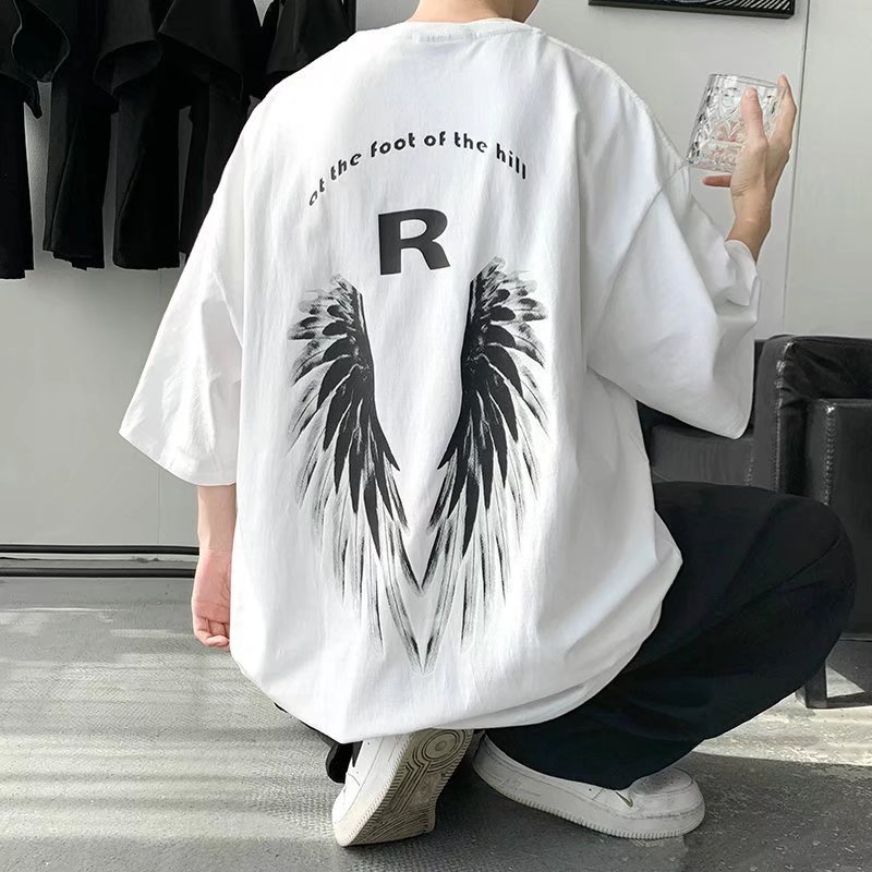 Áo Thun Tay Ngắn Dáng Rộng In Chữ Phong Cách Hip Hop Đường Phố Nhật Bản Thời Trang Mùa Hè Cho Nam Và Nữ