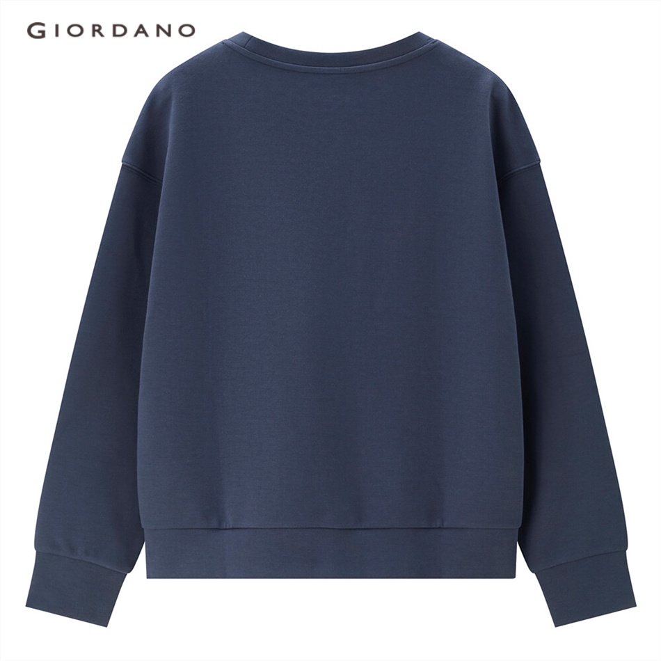 Áo sweater GIORDANO 05322784 dáng rộng thêu hổ cho nữ
