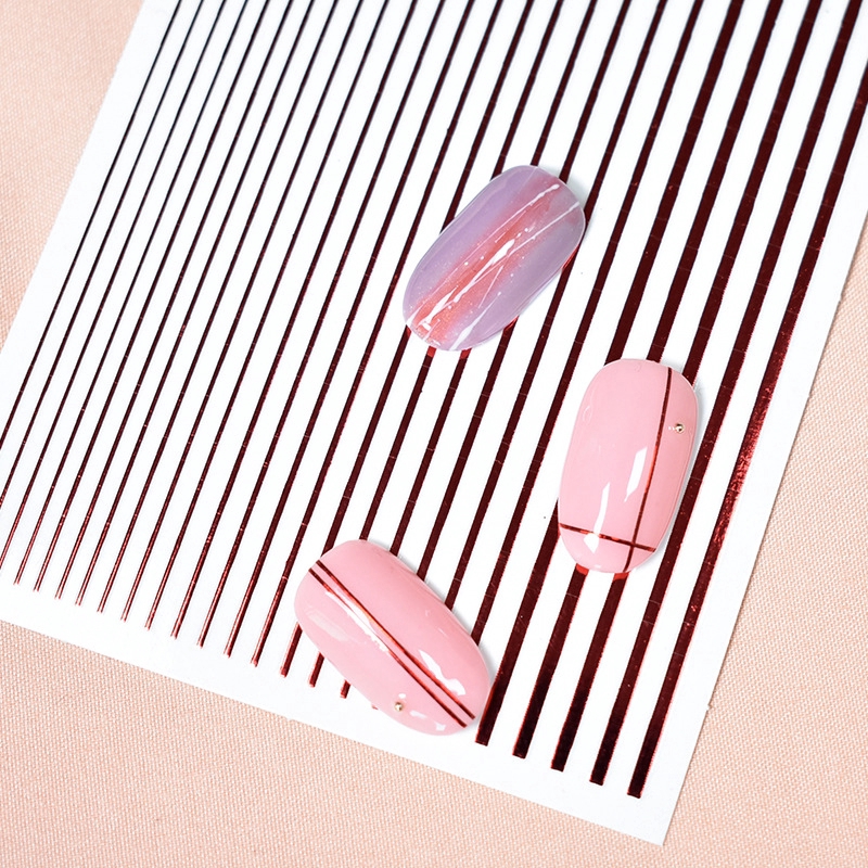 [Hàng mới về] Miếng dán móng tay trang trí hình sọc 3D độc đáo