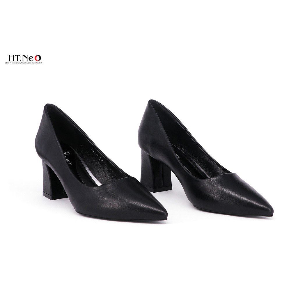 Giày công sở nữ HT.NEO da bò thật 100% kết hợp gót vuông 7cm bọc da cực sang, cực đẹp CS140 KX