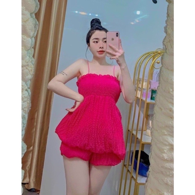 Set Bộ Đồ Nữ Áo Dây Bí + Quần Bo Chun