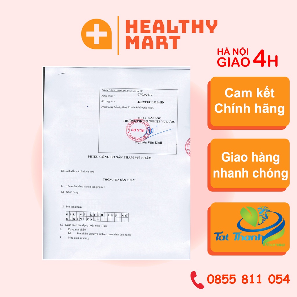 ✔️️️️Gel vệ sinh phụ nữ Organik Ag+ 180ml - Dung dịch Organic chứa Bạc an toàn cho mẹ bầu - Tất Thành Pharma