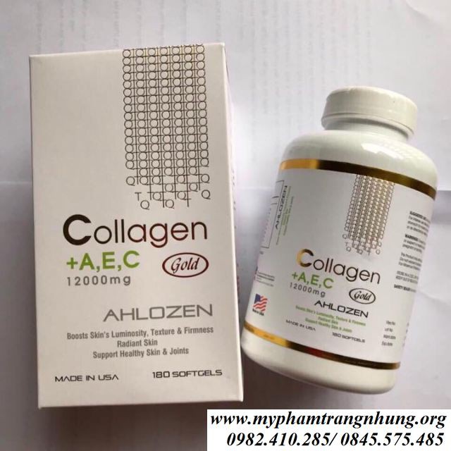 Collagen AEC 1200mg AHLOZEN - Viên Uống Đẹp Da Của Mỹ (12000mg X 180 Viên)