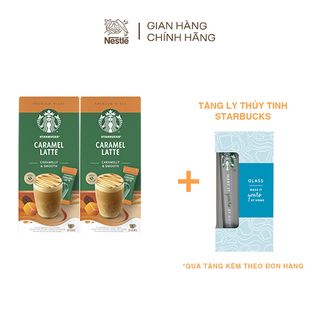  Combo 2 Hộp Cà phê hòa tan cao cấp Starbucks® Caramel Latte (Hộp 4 gói x 23g)