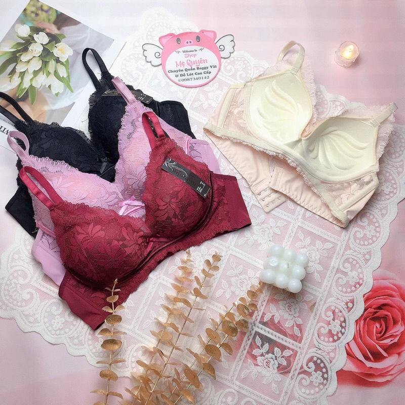 Áo lót ren nữ Thái lan mút vừa 2cm không gọng, áo ngực bra ren mềm gợi cảm che khuyết điểm nâng ngực cho nàng
