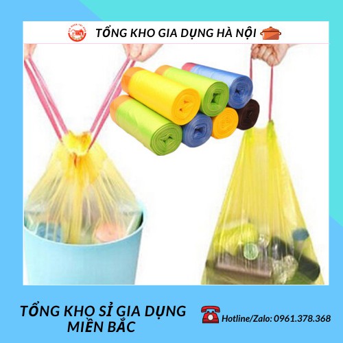 Túi Đựng Rác Tự Phân Huỷ Có Dây Rút - 45x50 cm - 15 túi/cuộn - Tiện Dụng Sạch Sẽ Thông Minh 1332