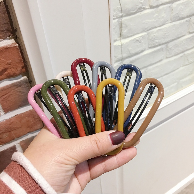 Kẹp Tóc Hình Oval Màu Sắc Ngọt Ngào Phong Cách Hàn Quốc Cho Nữ