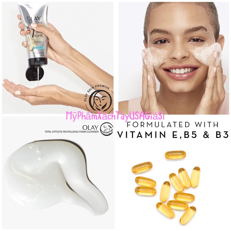 Sữa rửa mặt chống lão hoá Total Effects 7in1 dạng tuýp 150 Hàng Mỹ