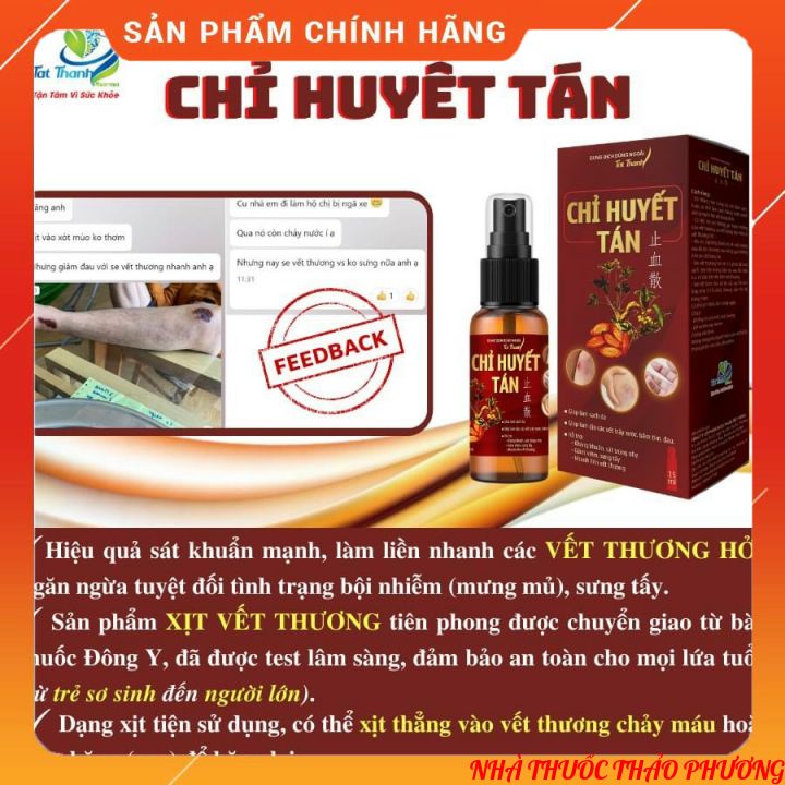 Xịt vết thương tạo màng sinh học CHỈ HUYẾT TÁN bảo vệ vết thương khỏi tình trạng sưng tấy,bội nhiễm nguồn gốc Đông y