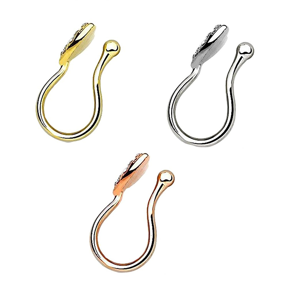 1 Khuyên Mũi Hình Trái Tim Đính Đá Thời Trang