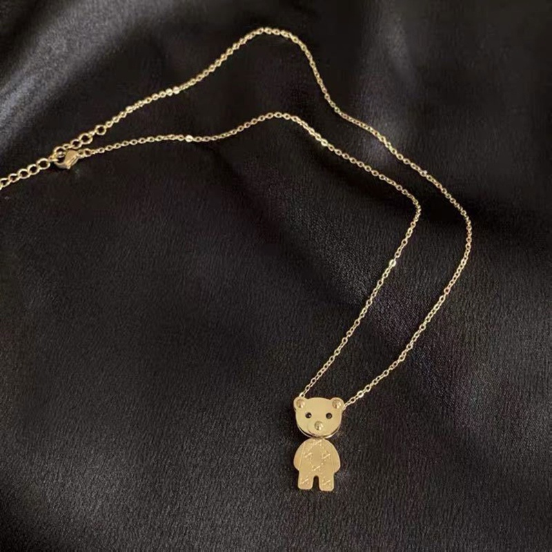 Vòng cổ Thép Titan Mặt Hình Gấu Teddy Xinh Xắn Dành Cho Nữ