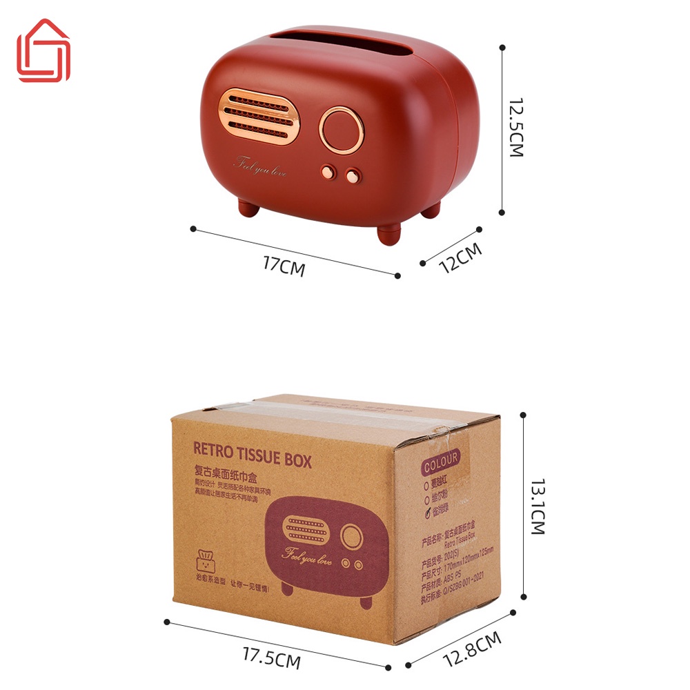 Hộp đựng giấy ăn hình radio decor phòng phong cách retro - nhamoi