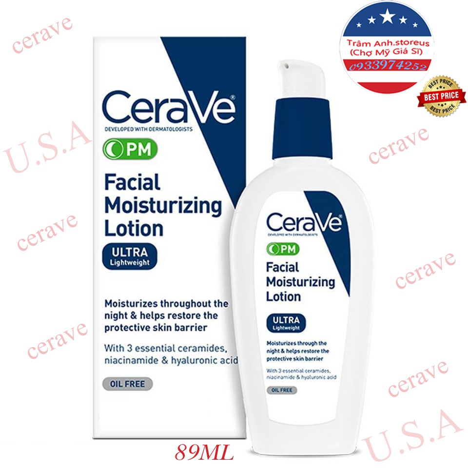 Kem dưỡng da ban đêm CeraVe Facial Moisturizing Lotion PM (4% Niacinamide)