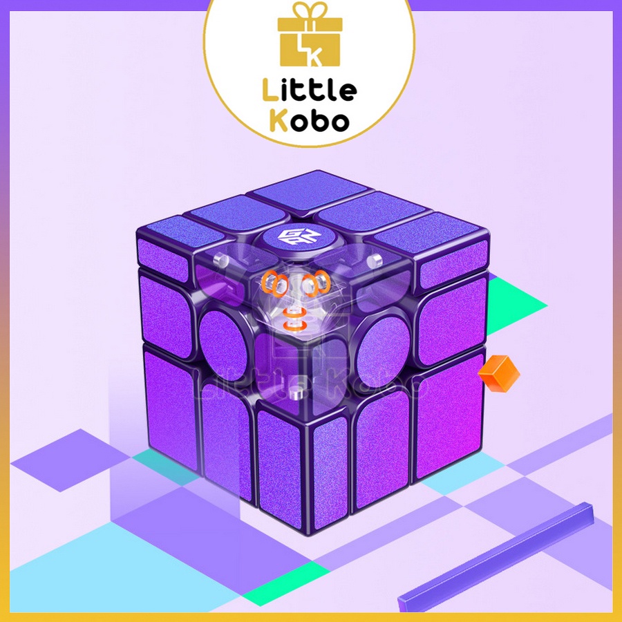 Rubik Gan Mirror Purple Bump Màu Tím Rubic Gan Biến Thể Tráng Gương Hàng Cao Cấp Có Nam Châm