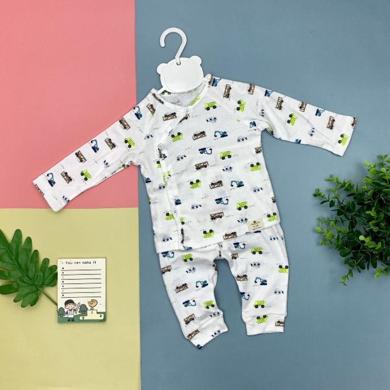Bộ Sơ sinh Cúc Chéo Dài Tay LITIBABY cho bé gái, bé trai size 3-18 tháng -2H4800