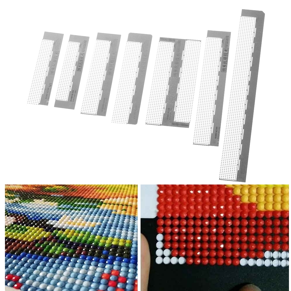 Thước đính hạt 50 ô 141mm 140mm DIY cho tranh đính hạt