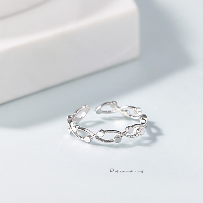 Nhẫn nữ nhẫn bạc s925 dot round Cá jewelry NB24