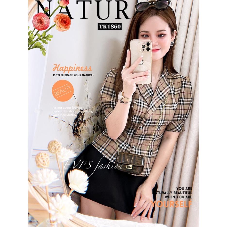 Áo sơ mi NGẮN TAY HỌA TIẾT KẺ - burberry cao cấp cổ vest TK1860 thoi.trang.cong.so.gia.re