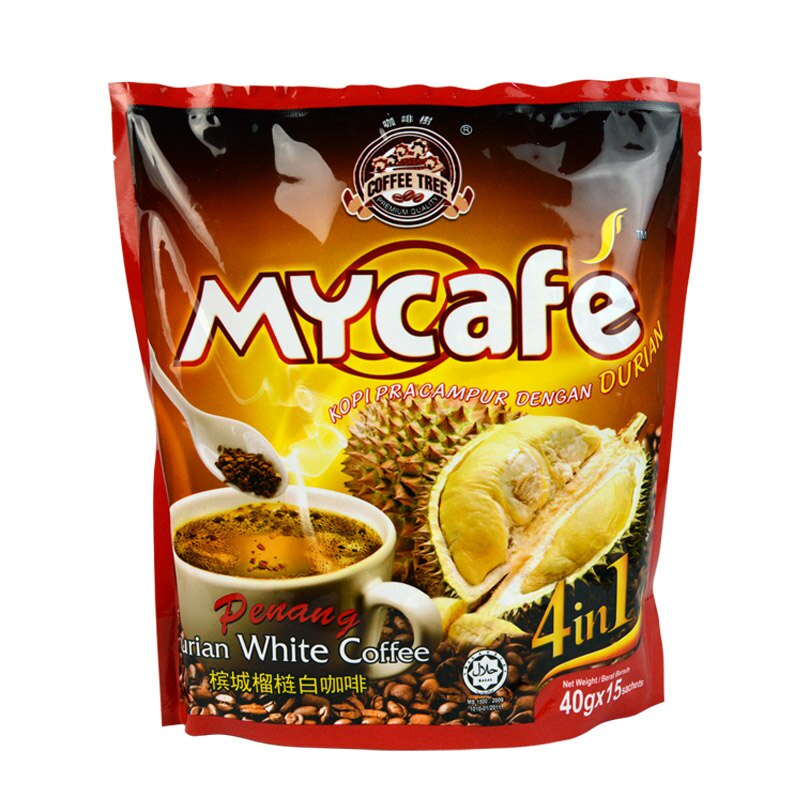 [Date 2/2027] Cà phê sầu riêng hoà tan 4in1 My Cafe Penang Durian White Coffee Malaysia (40g x 15 gó
