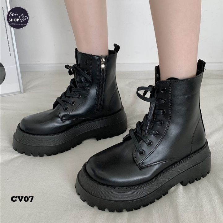Giày Bốt Nữ Cổ Vừa 15cm Đế 6cm - CV07