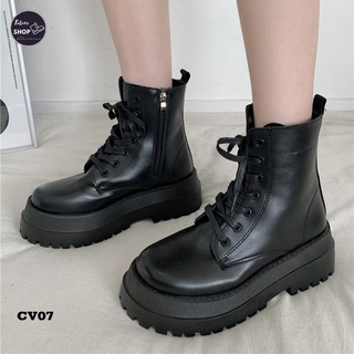 [Tăng Size] [Hàng Sẵn] [Ảnh Thật] Giày Bốt Nữ Cổ Vừa 15cm Đế 6cm - CV07