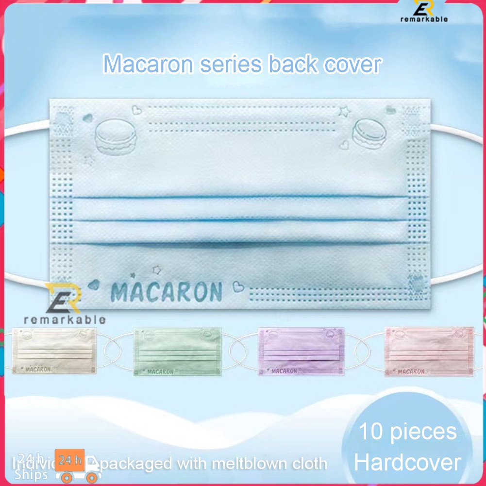 2022 mùa hè phong cách nóng bạc hà Macaron mặt nạ màu Đỏ Net Xiaohongshu cùng một ba-Hai lớp meltblown vải bao bì độc lập 【New】