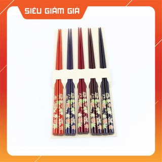 Set 5 đôi đũa mẫu lá phong