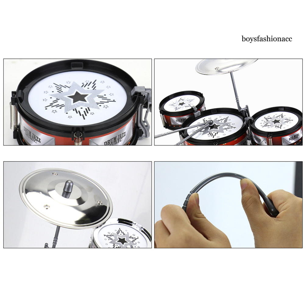 EDUT 10Pcs Wireless Jazz Drum Cymbal Set Musical Instrument Development Kids Toy